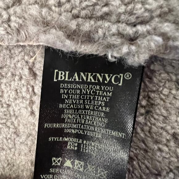 Blank NYC NEW Bonded Faux Shearling Moto Biker Jacket Size Small - Picture 10 of 12